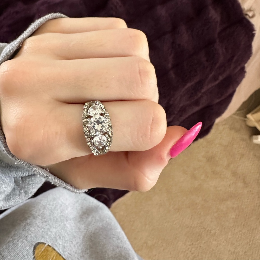 Silver Crystal Ring - image 2